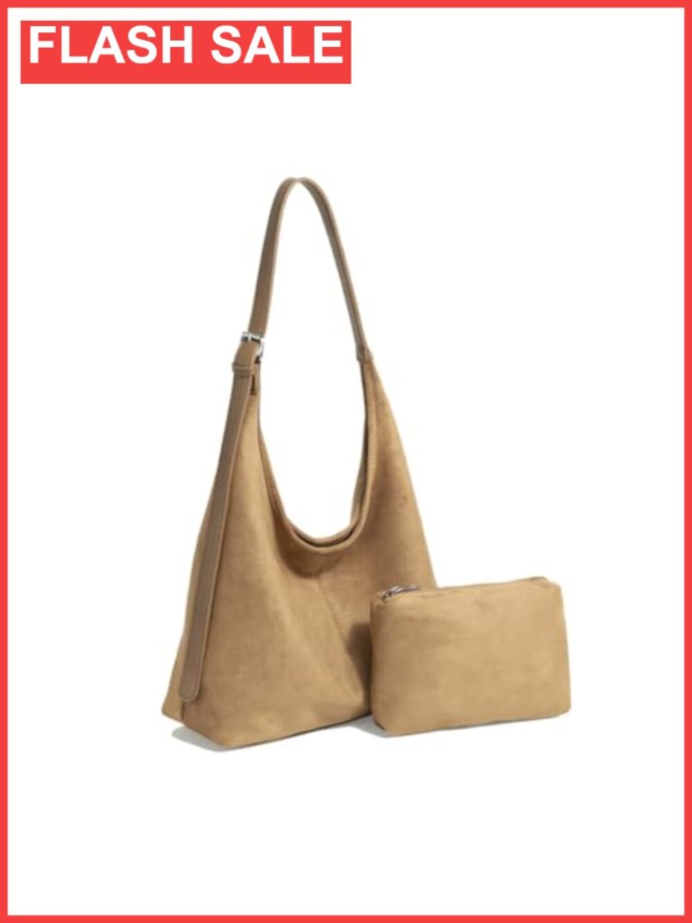 Large Hobo Shoulder Bag Slouchy Suede Tote Handbag for Work Travel - Picture 3 of 5